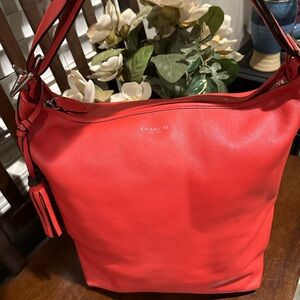 Coach 19893 Red Leather Legacy Duffle Bag